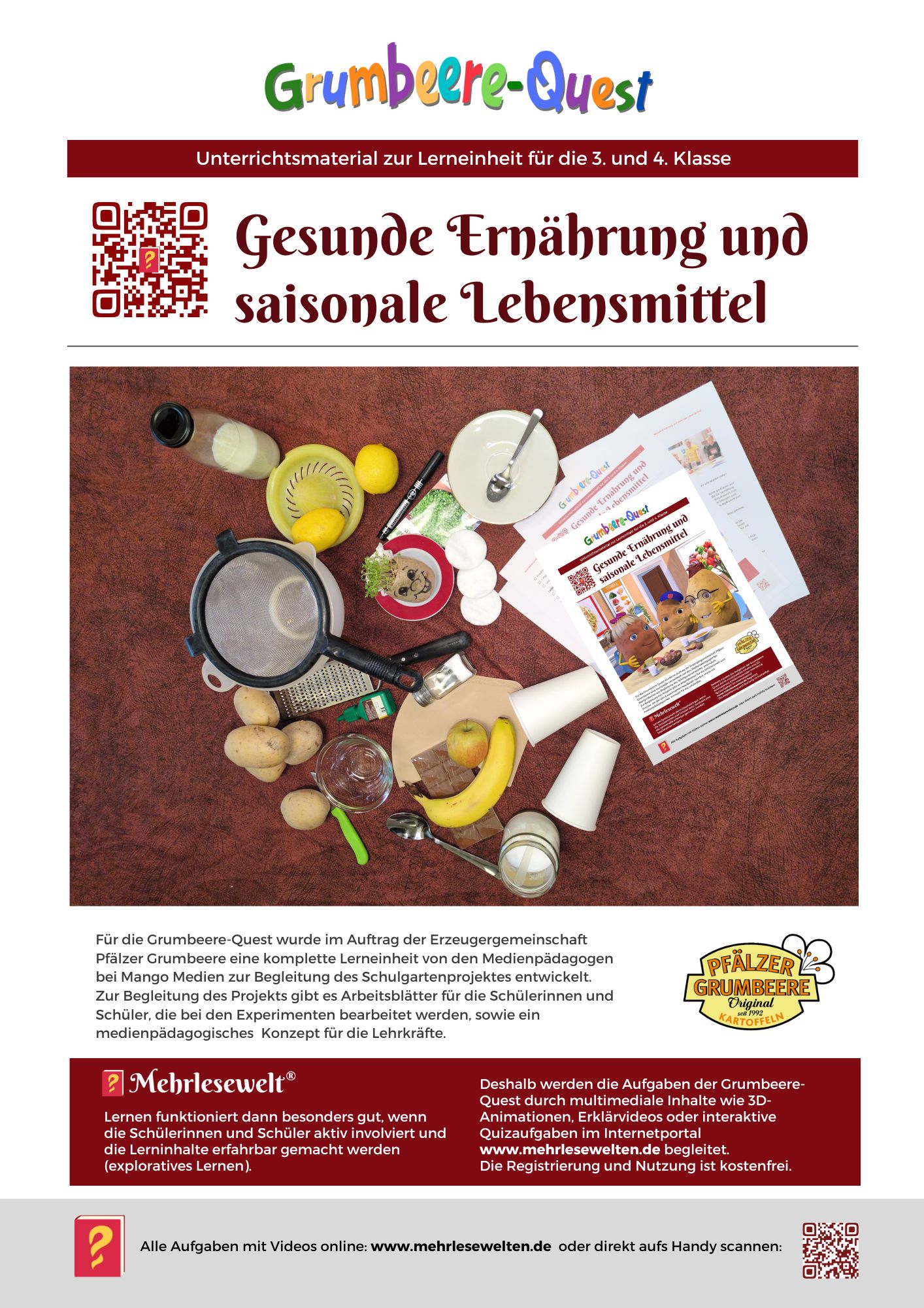 Titelbild zu den Arbeitsblättern Thema Nährstoffe