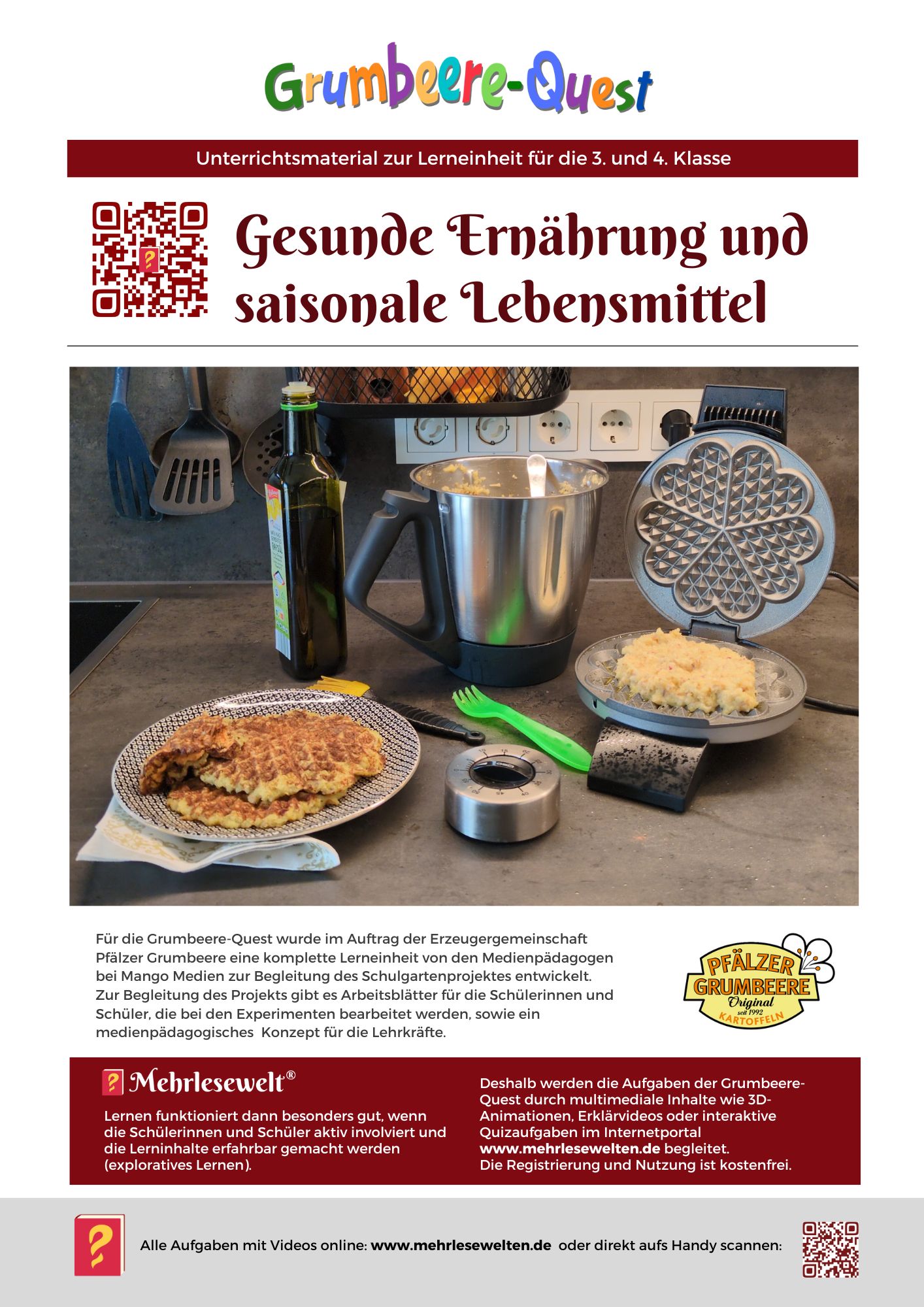 Titelbild zu den Arbeitsblättern Thema gesunde Ernährung